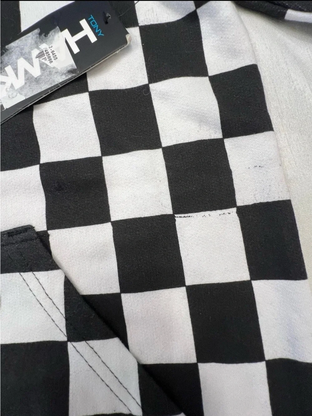 Tony Hawk Men's Pullover Hoodie S Black/White Check Fleece Logo Pockets - Picture 6 of 8